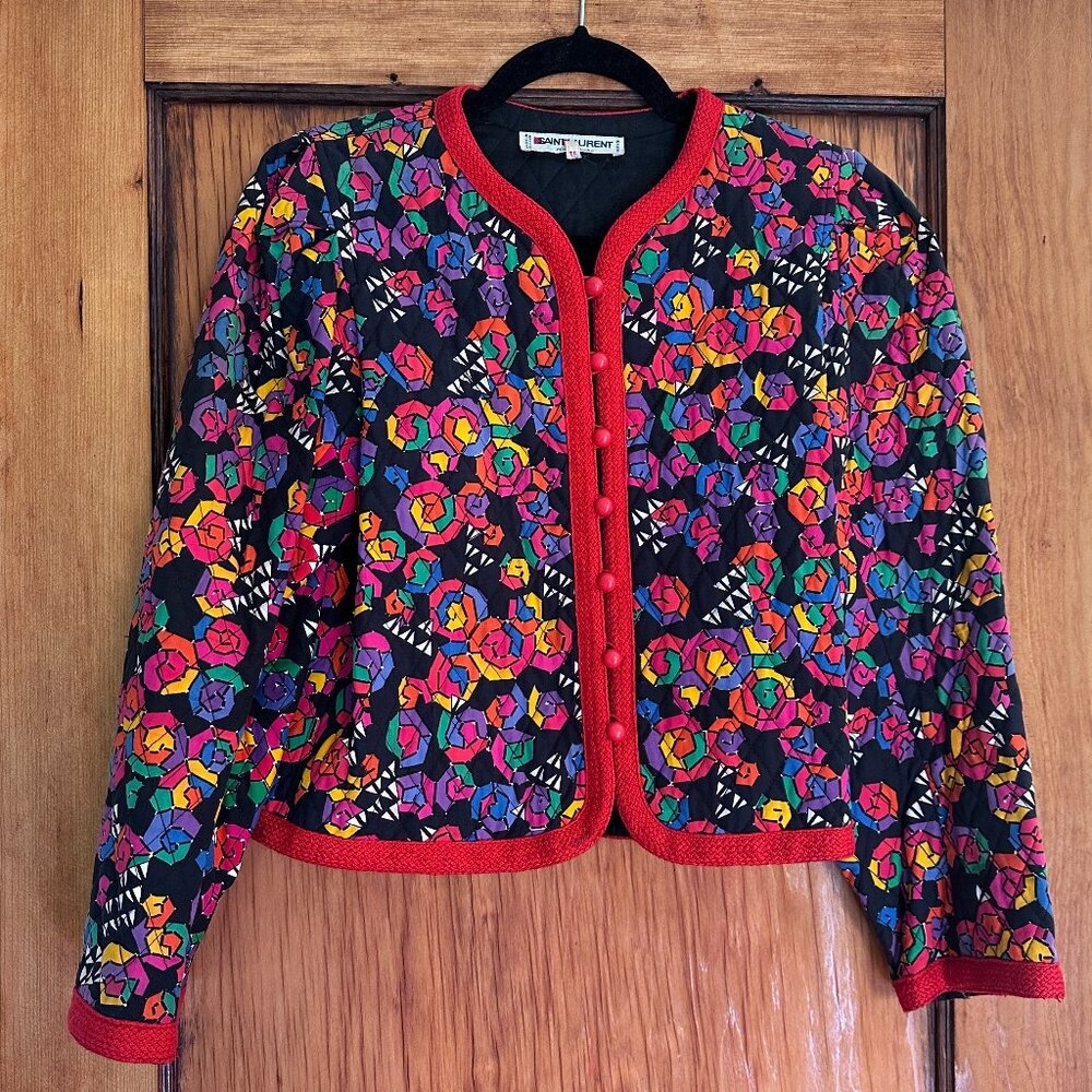 Yves Saint Laurent Kaleidoscope Print Quilted Jacket